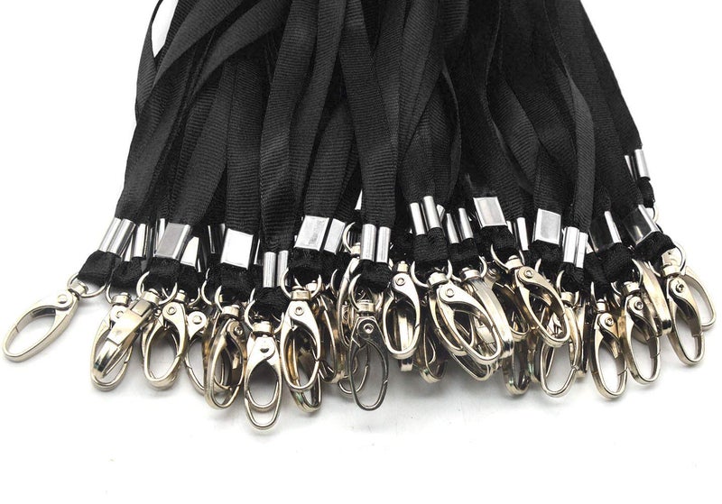 Beebel Black Lanyards 50Pcs 18" Lanyard with Badge Clip - Image 5